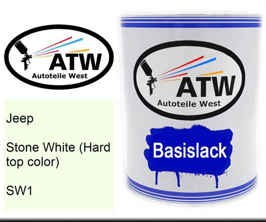 Jeep, Stone White (Hard top color), SW1: 1L Lackdose, von ATW Autoteile West.